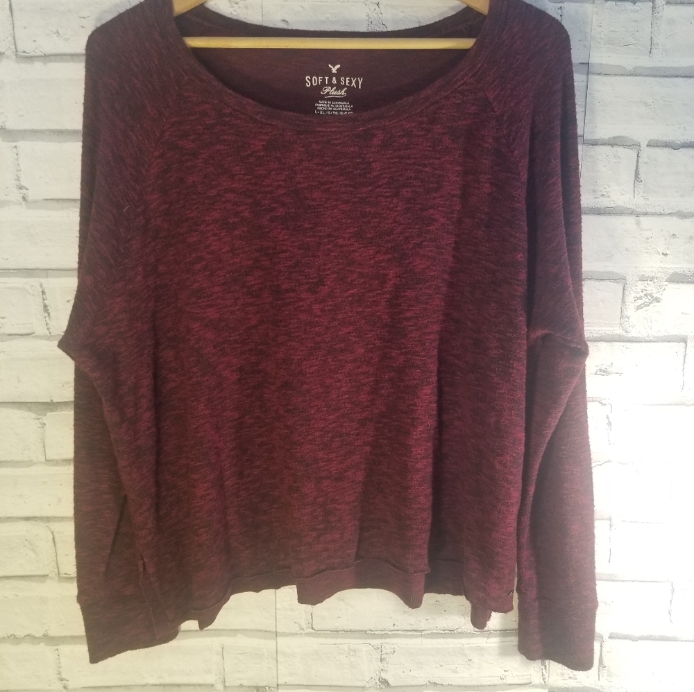 American Eagle Maroon Soft & Sexy Shirt